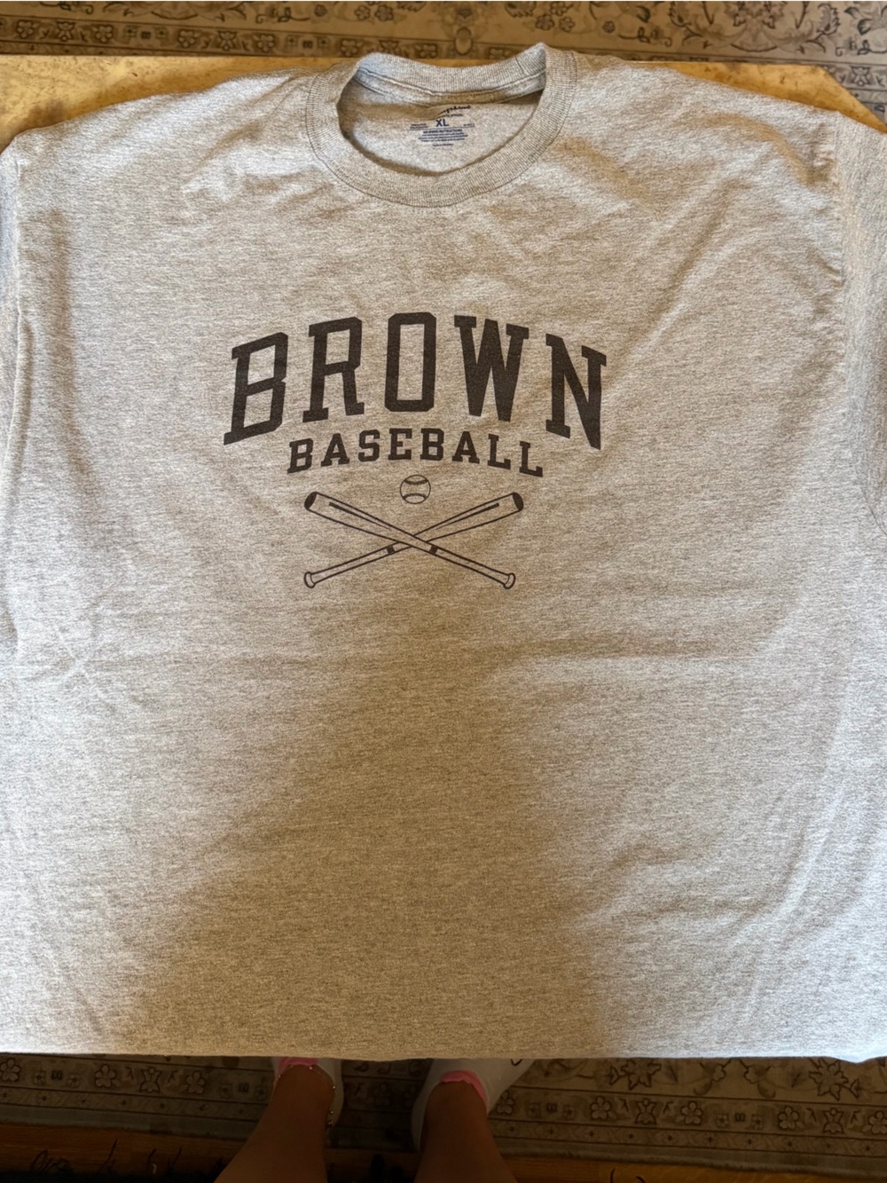 Gray 'BROWN BASEBALL' Graphic Tee